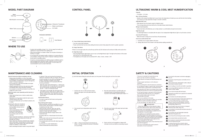 Page 1 de la notice Manuel utilisateur Winix L60