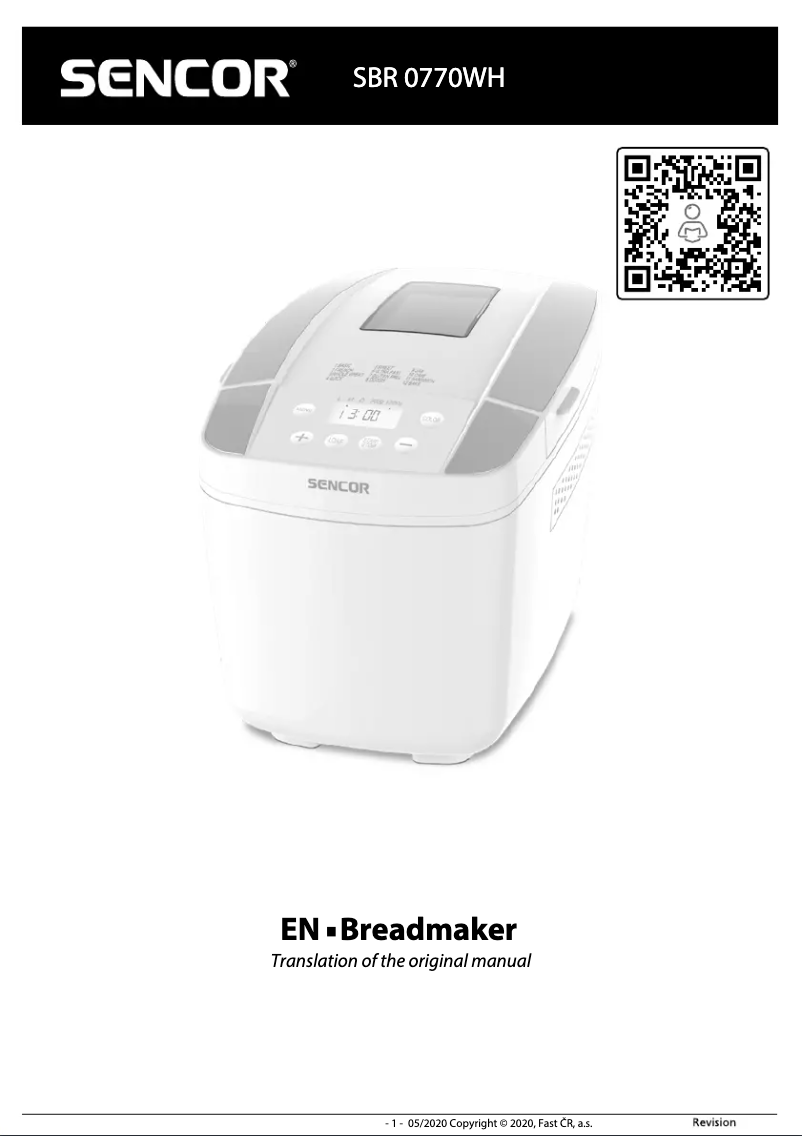 Page 1 of the manual User Manual Sencor SBR 0770WH