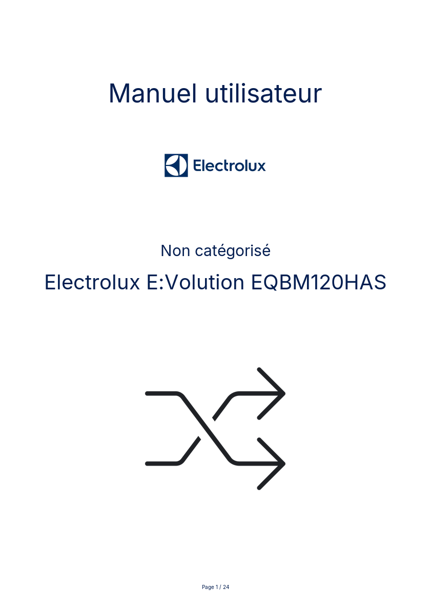 Image de la première page du manuel de l'appareil E:Volution EQBM120HAS