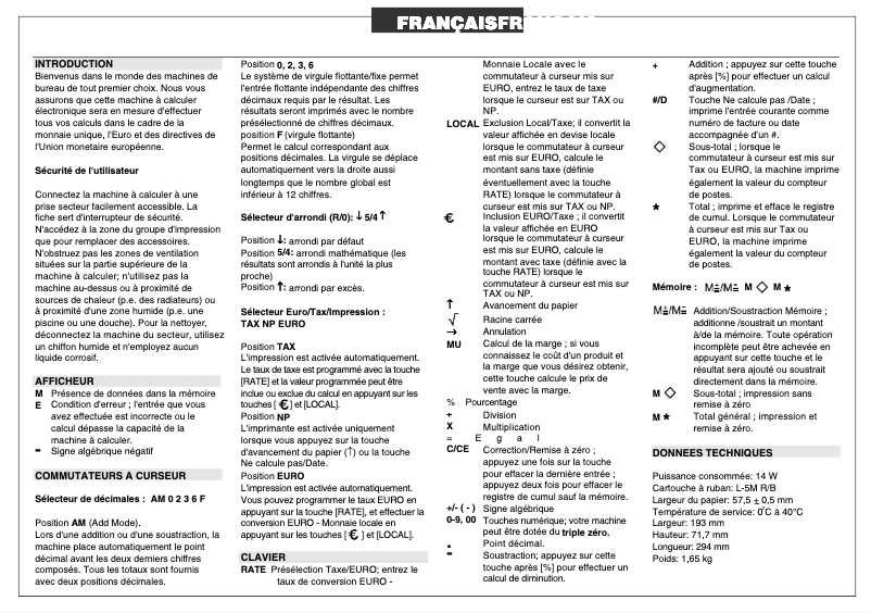 Image de la première page du manuel de l'appareil 1121 PD euro