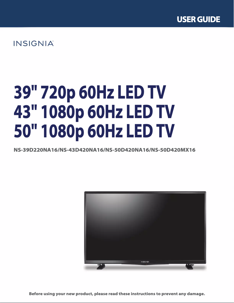 Page n°1 - Manuel utilisateur Insignia NS-50D420NA16