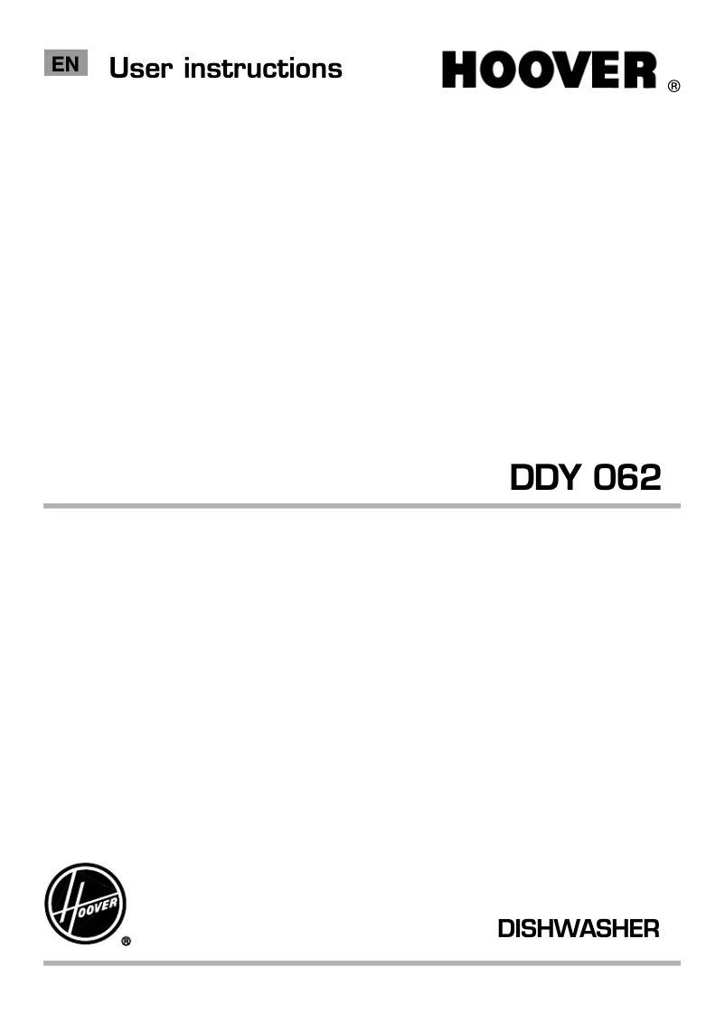 Page n°1 - Manuel utilisateur Hoover DDY 062-AUS