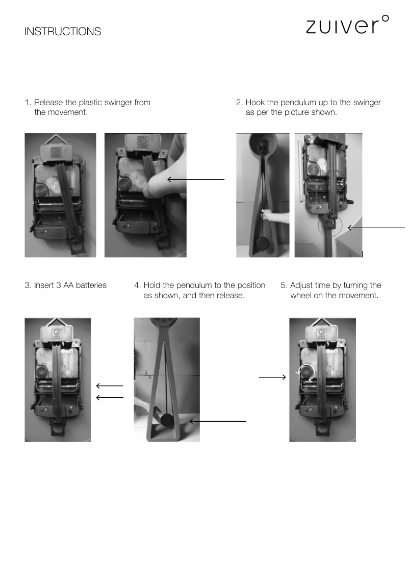 Page 1 de la notice Manuel utilisateur Zuiver Giant