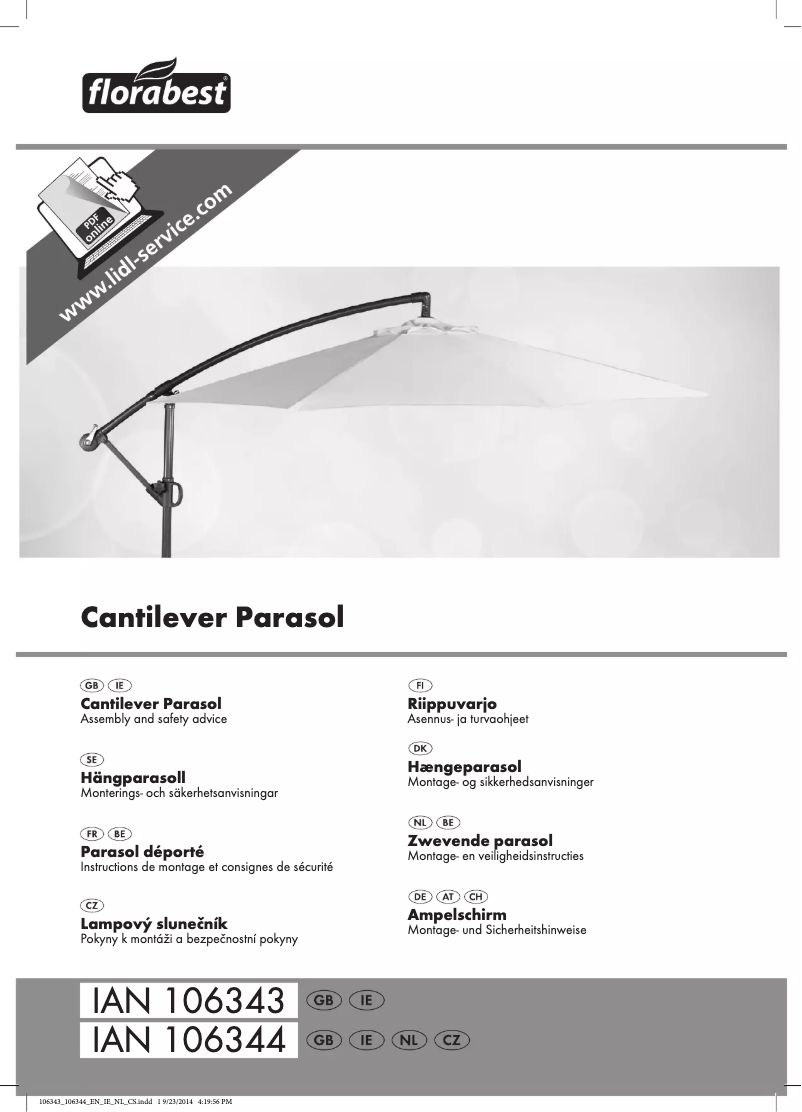 Page n°1 - Manuel utilisateur Florabest IAN 106344