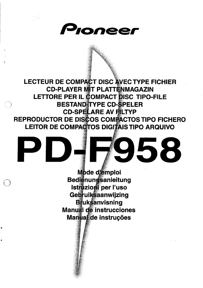 Image de la première page du manuel de l'appareil PD-F958