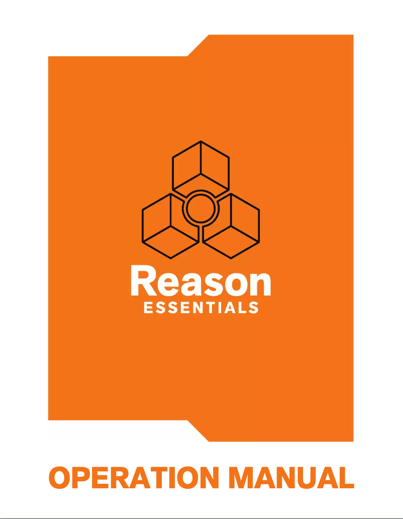 Page 1 de la notice Manuel utilisateur Propellerhead Reason Essentials 8.1