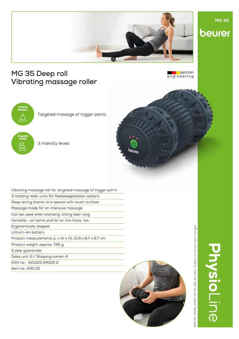 Image de la première page du manuel de l'appareil MG 35 Deep Roll