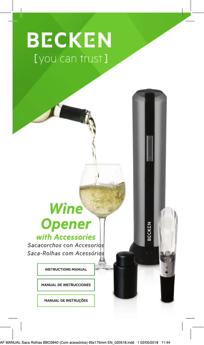 Image de la première page du manuel de l'appareil BBO3940