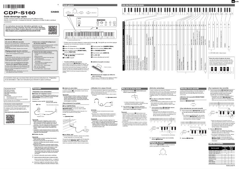 Page 1 de la notice Manuel utilisateur Casio CDP-S160
