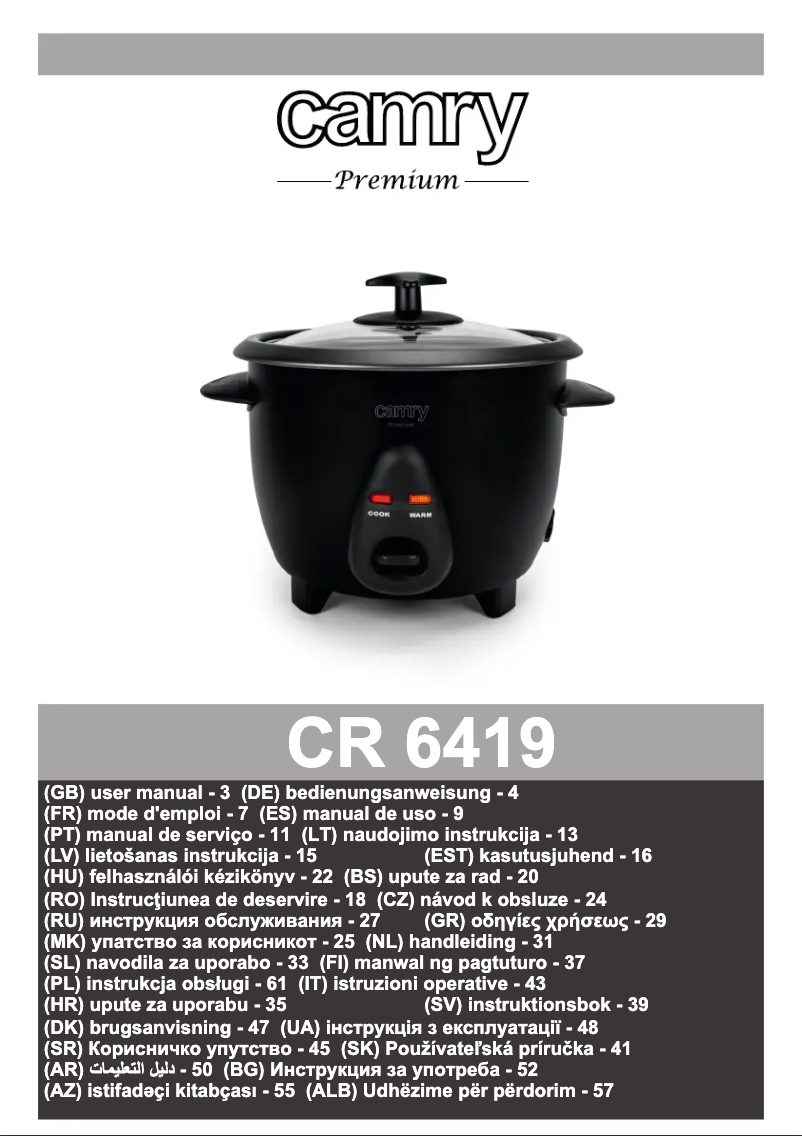 Image de la première page du manuel de l'appareil CR 6419