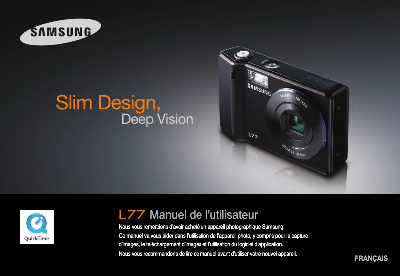 Page 1 de la notice Manuel utilisateur Samsung L77