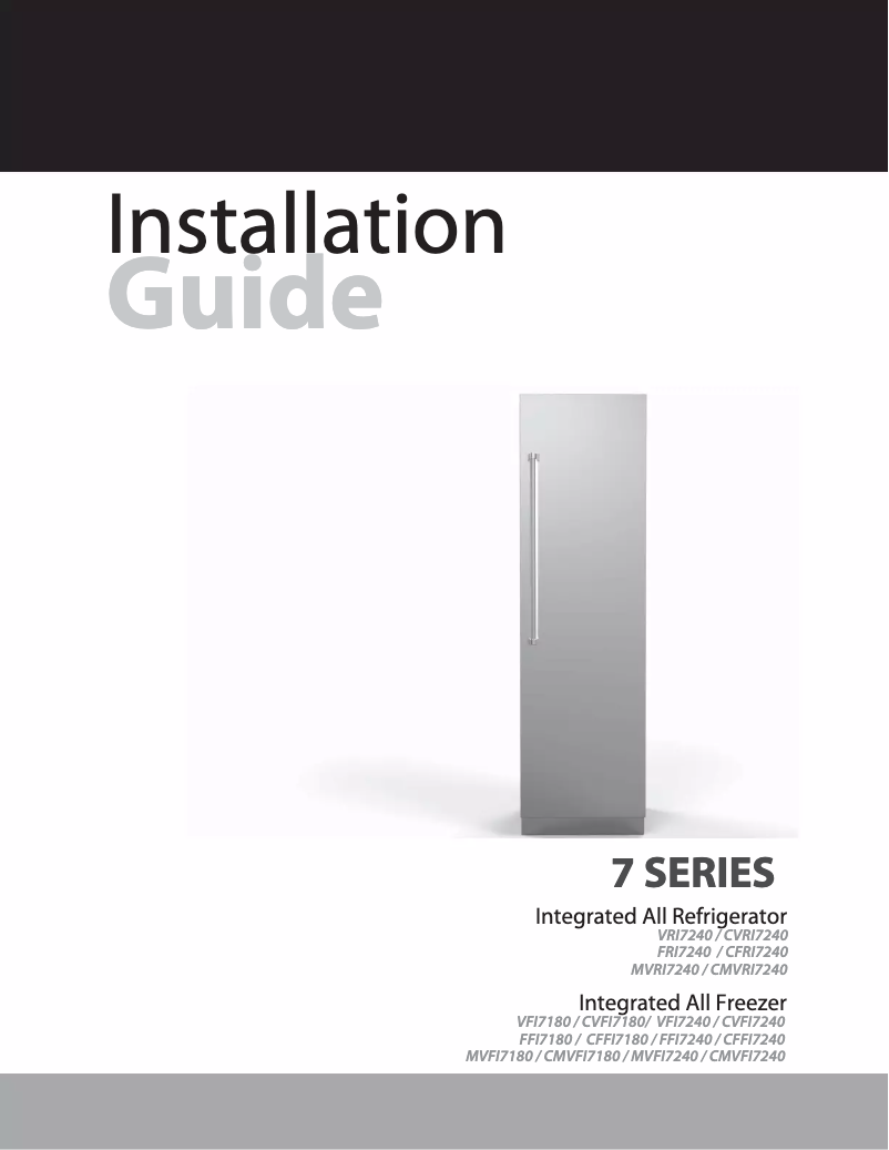 Page 1 de la notice Guide d'installation Viking VFI7180WRCB