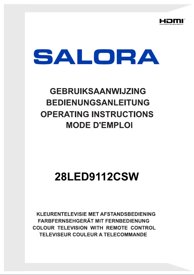 Page n°1 - Manuel utilisateur Salora 28LED9112CSW