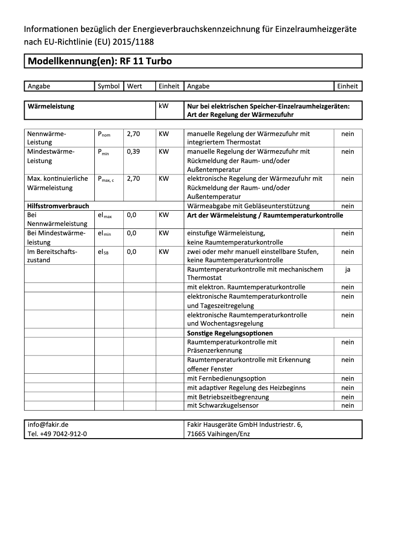Image de la première page du manuel de l'appareil RF-11 Turbo