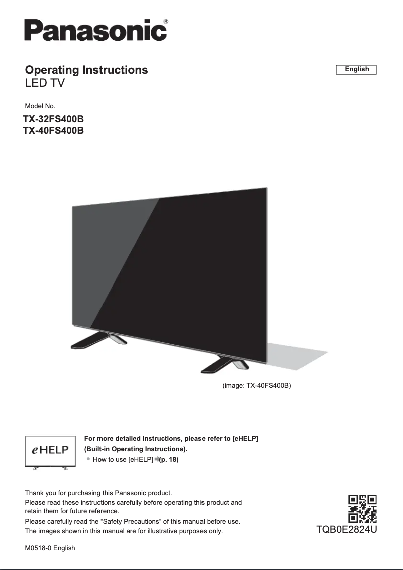 Image de la première page du manuel de l'appareil TX-40FS400B