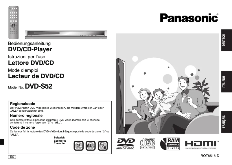 Page n°1 - Manuel utilisateur Panasonic DVD-S52