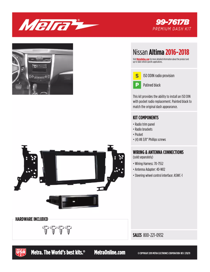 Page n°1 - Fiche technique Metra 99-7617B