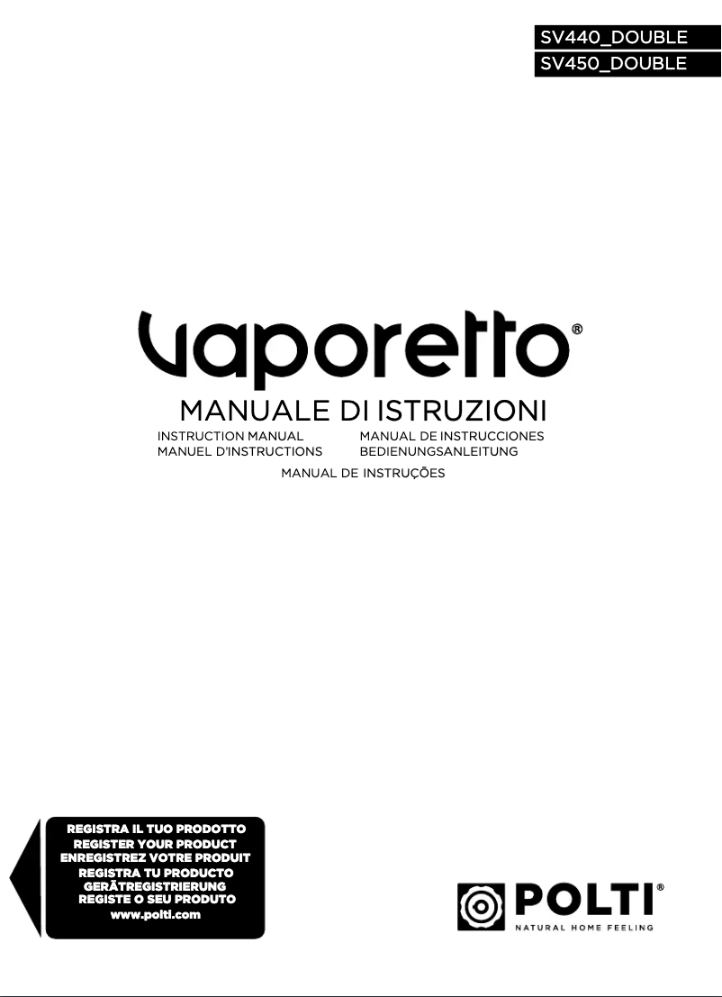 Page n°1 - Manuel utilisateur Polti Vaporetto SV450 Double