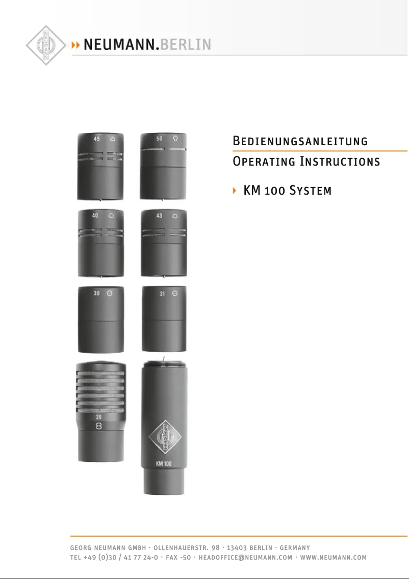 Page n°1 - Manuel utilisateur Neumann KM 145