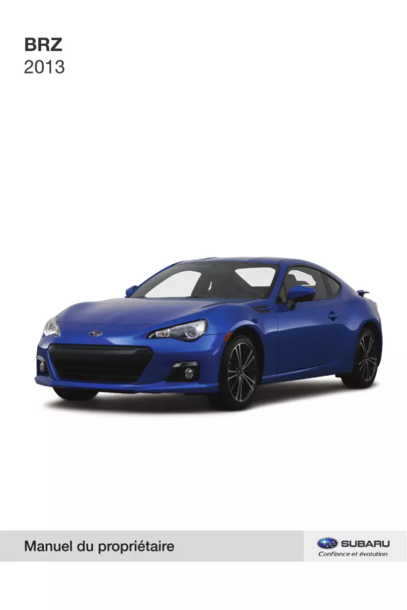 Página 1 del manual Manual de usuario Subaru BRZ (2013)