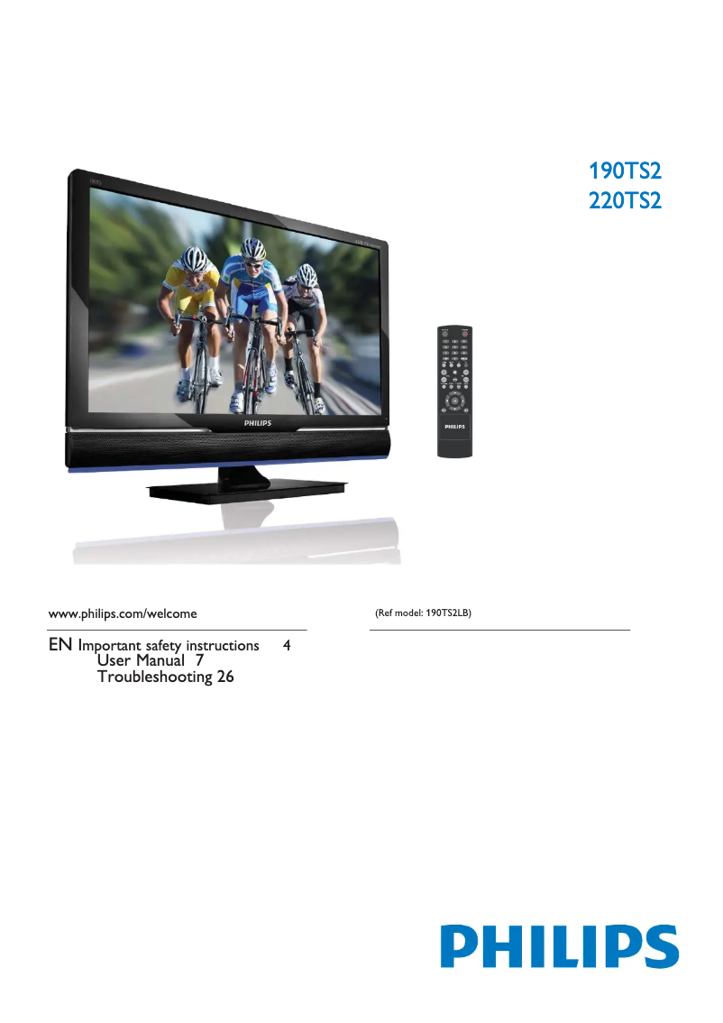 Page 1 de la notice Manuel utilisateur Philips 190TS2LB