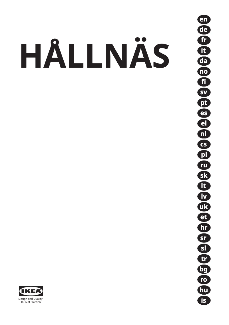 Imagen de la primera página del manual del dispositivo HÅLLNÄS 005.728.67