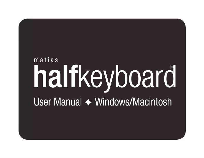 Image de la première page du manuel de l'appareil HalfKeyboard