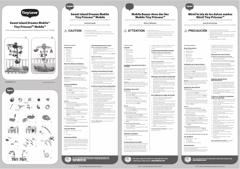 Page 1 de la notice Manuel utilisateur Tiny Love Sweet Island Dreams