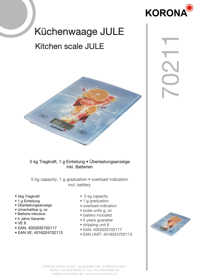 Image de la première page du manuel de l'appareil Jule 70211