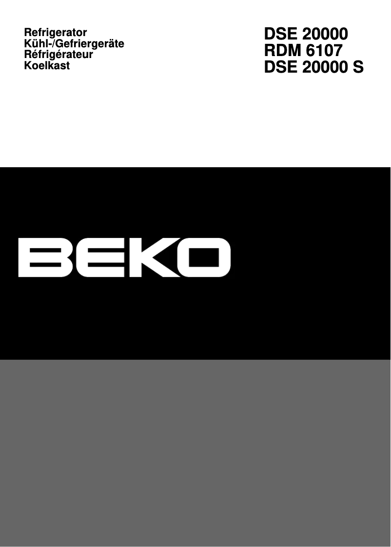 Page n°1 - Manuel utilisateur Beko RDM 6107