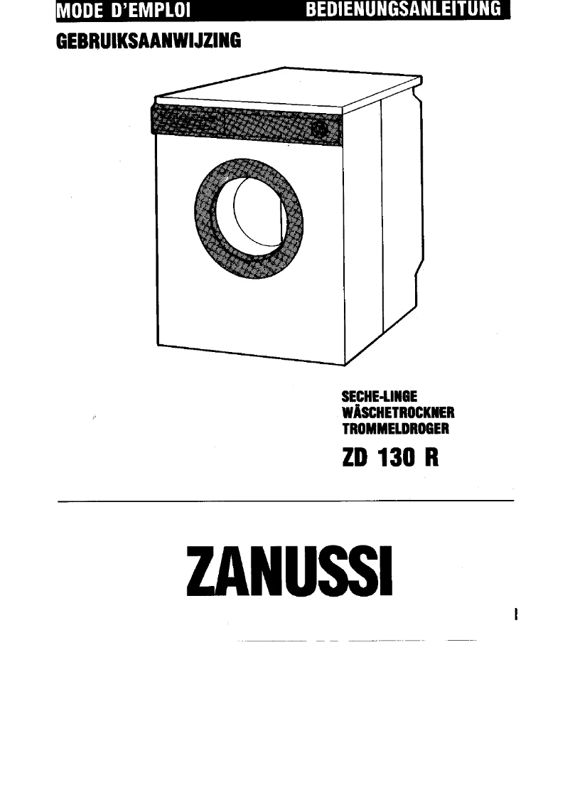 Image de la première page du manuel de l'appareil ZD 130 R