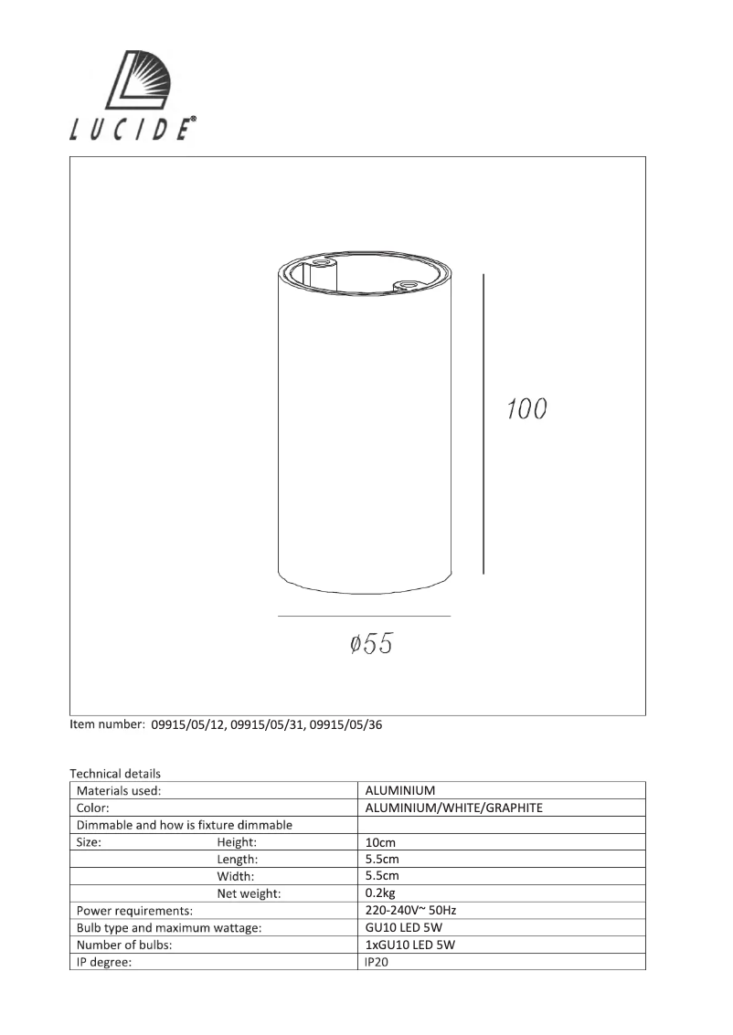 Página 1 del manual Manual de usuario Lucide Delto 09915/05/12