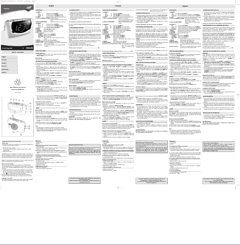 Page n°1 - Manuel utilisateur Philips AJ3320
