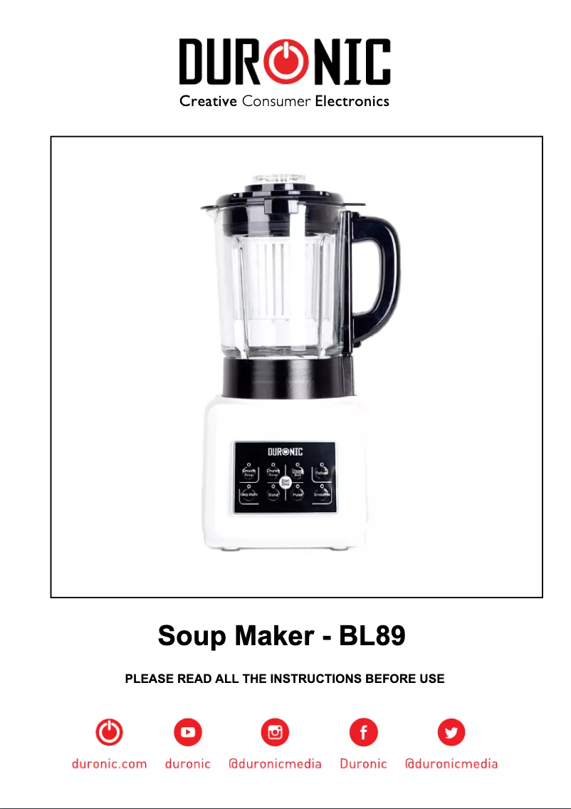 Página 1 del manual Manual de usuario Duronic BL89