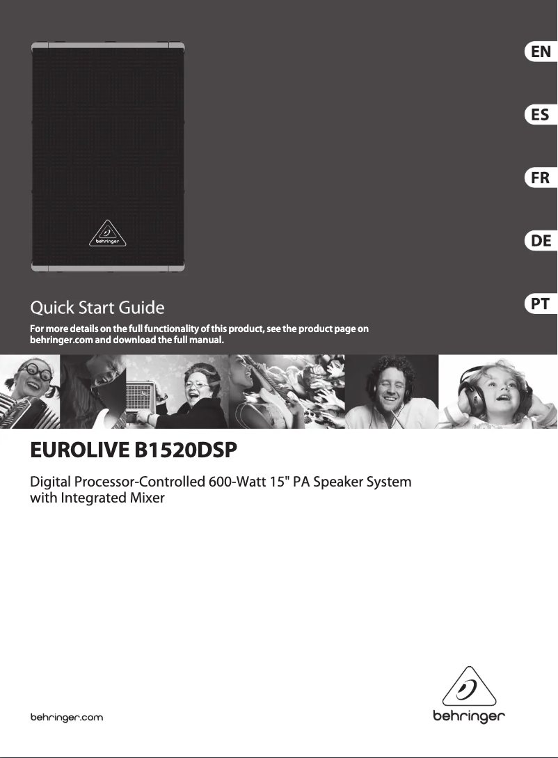Image de la première page du manuel de l'appareil Eurolive B1520DSP