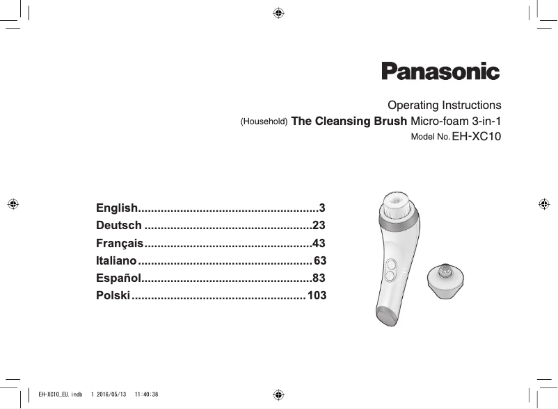 Page 1 de la notice Manuel utilisateur Panasonic EH-XC10