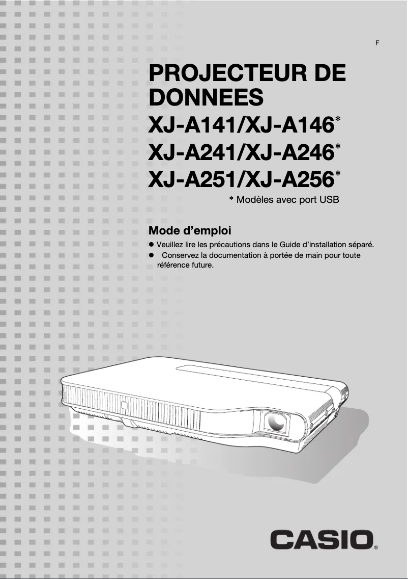 Image de la première page du manuel de l'appareil XJ-A246