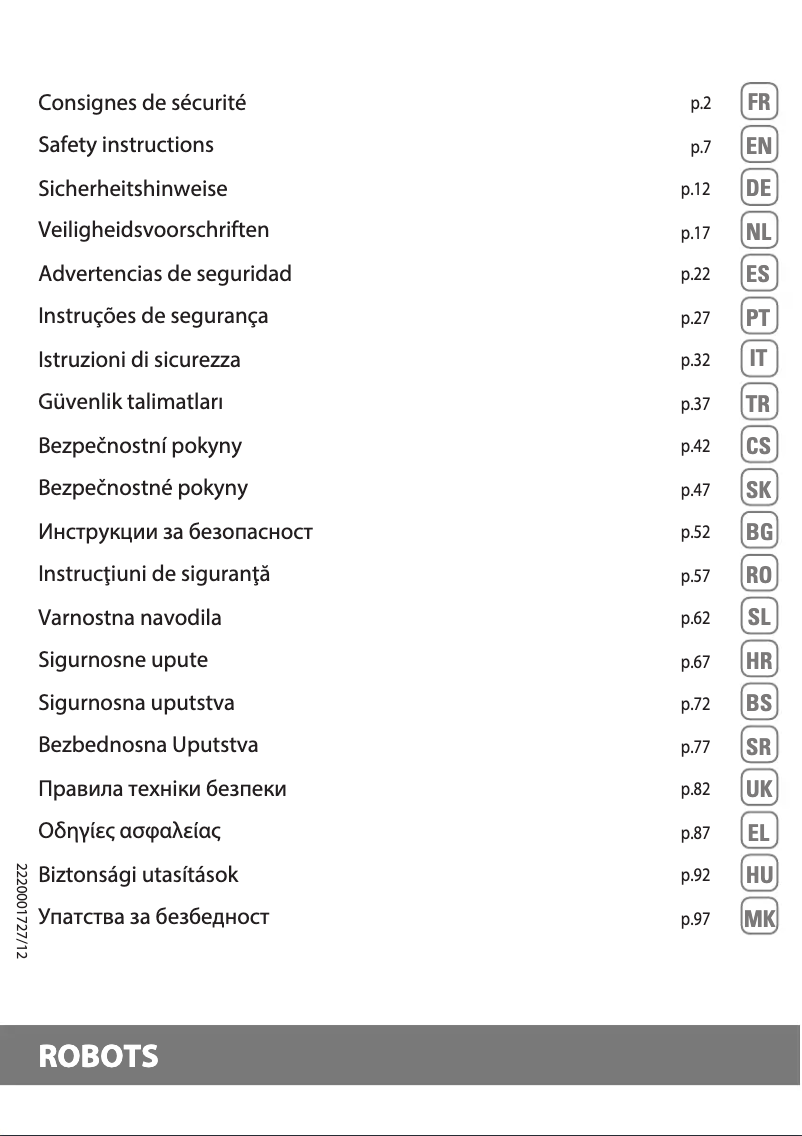 Page n°1 - Instructions de sécurité Rowenta X-Plorer Serie 50 RR7335