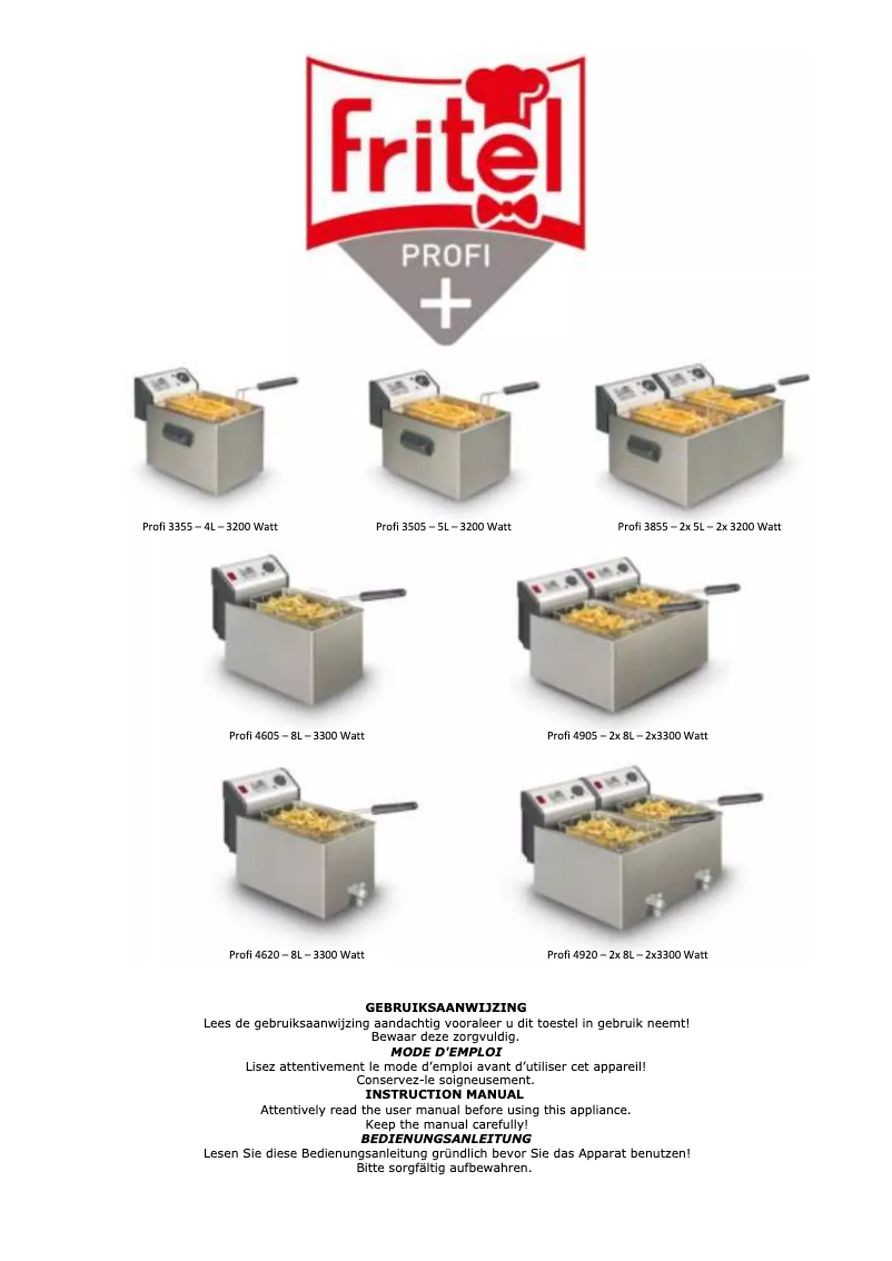 Page 1 de la notice Manuel utilisateur Fritel Profi 3855