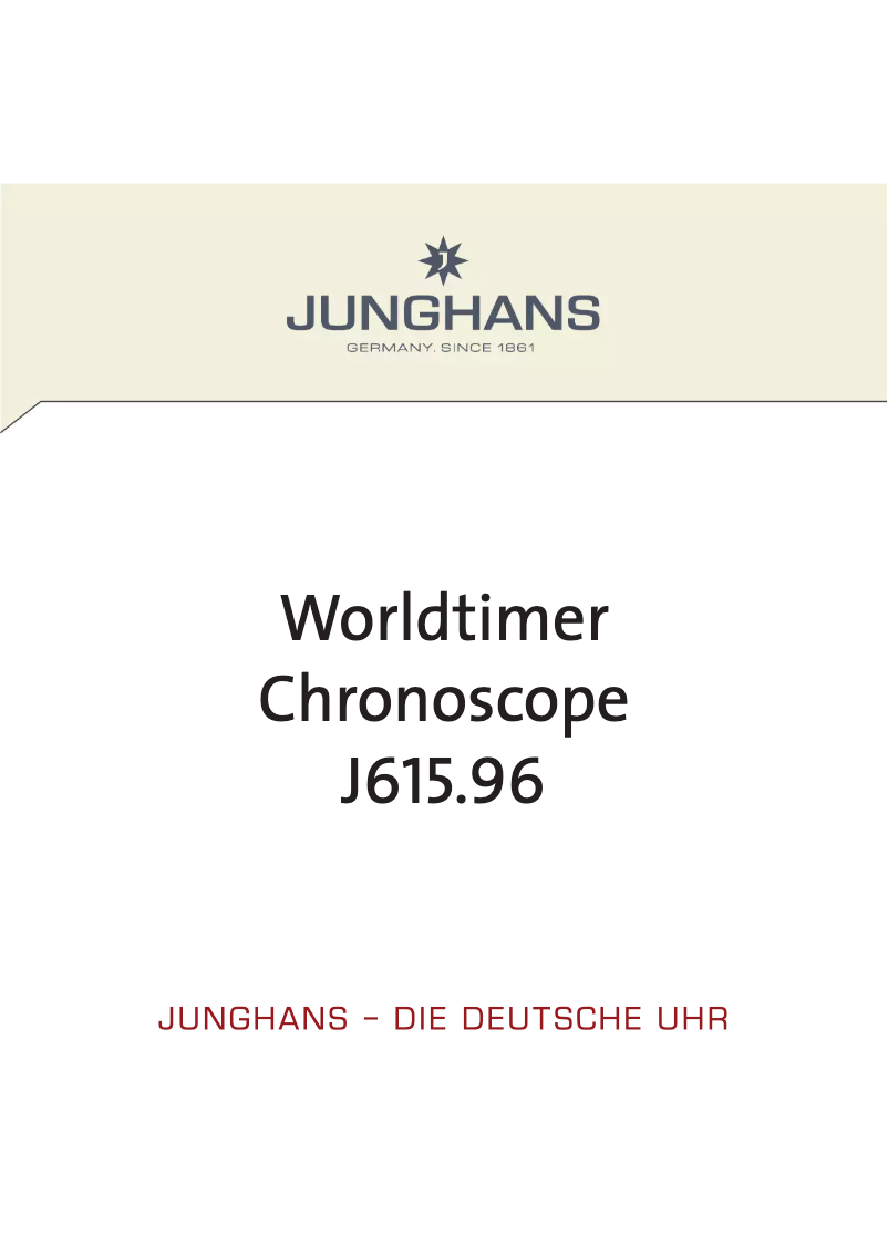 Page n°1 - Manuel utilisateur Junghans Worldtimer Chronoscope