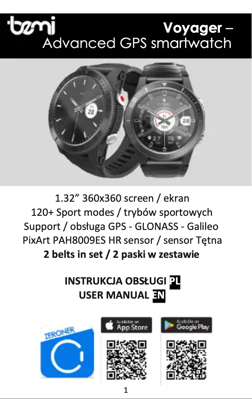 Image de la première page du manuel de l'appareil Voyager