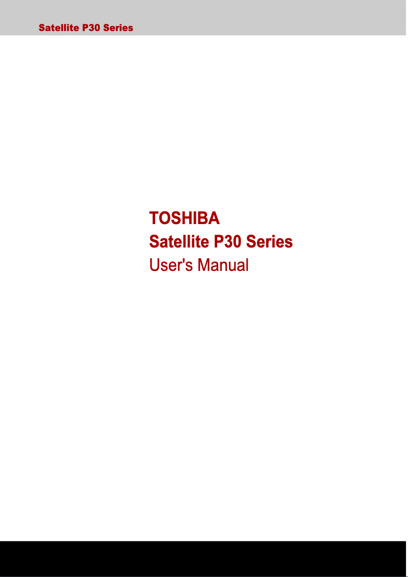 Page 1 de la notice Manuel utilisateur Toshiba Satellite P30