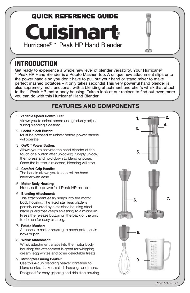 Image de la première page du manuel de l'appareil Hurricane CSB-750H