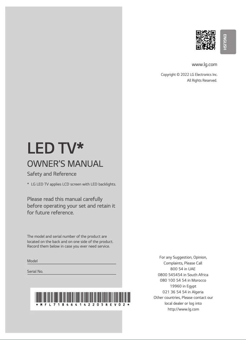 Página 1 del manual Manual de usuario LG 75QNED7S6QA