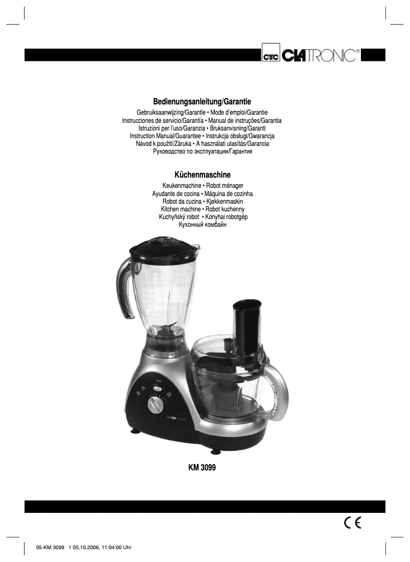 Page 1 de la notice Manuel utilisateur Clatronic KM 3099