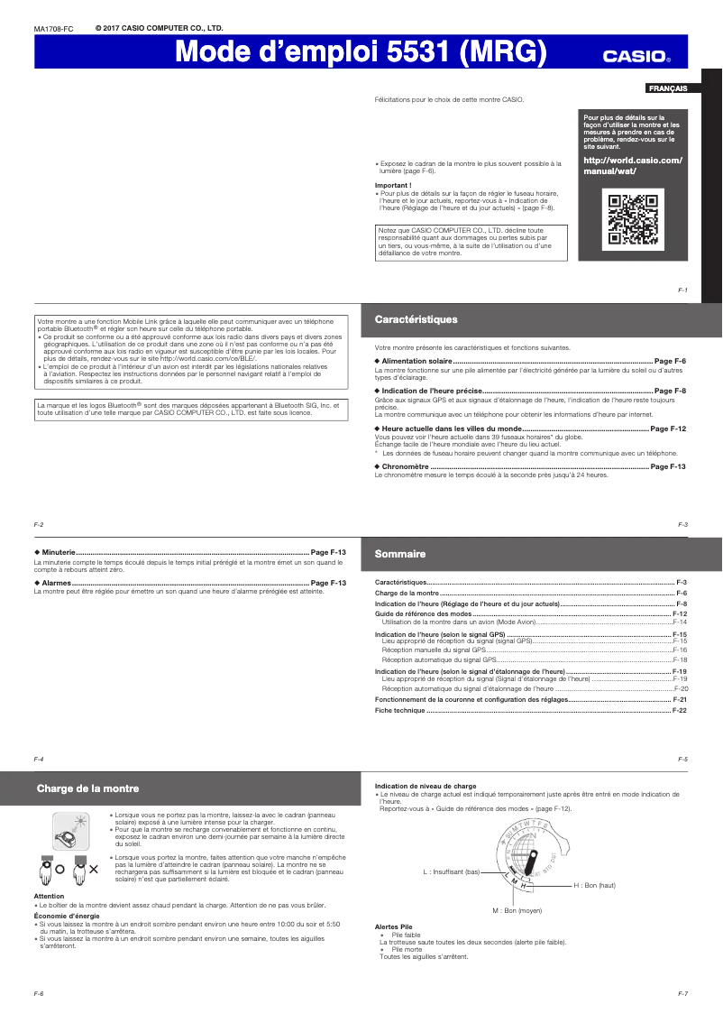 Page n°1 - Manuel utilisateur Casio 5531 (MRG)