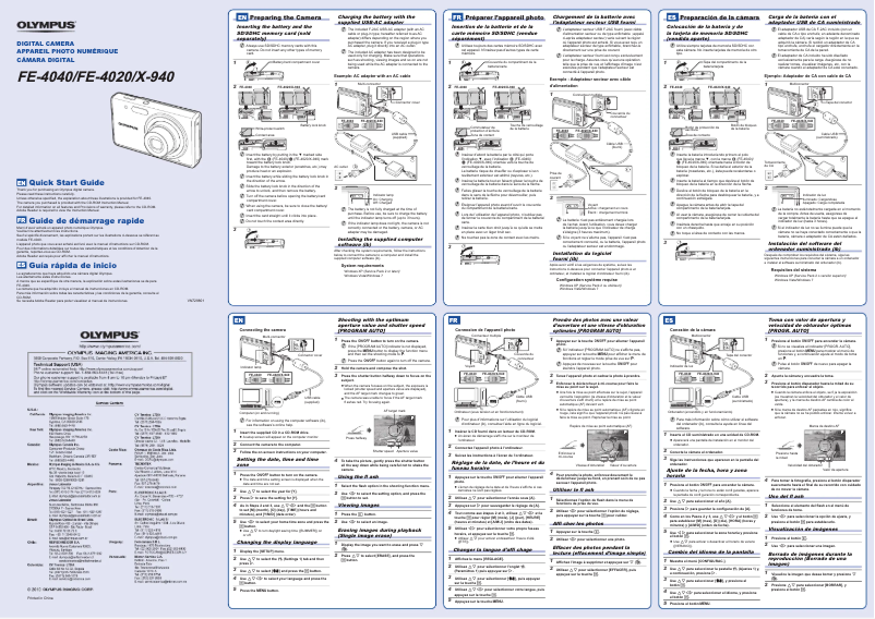 Imagen de la primera página del manual del dispositivo FE-4040