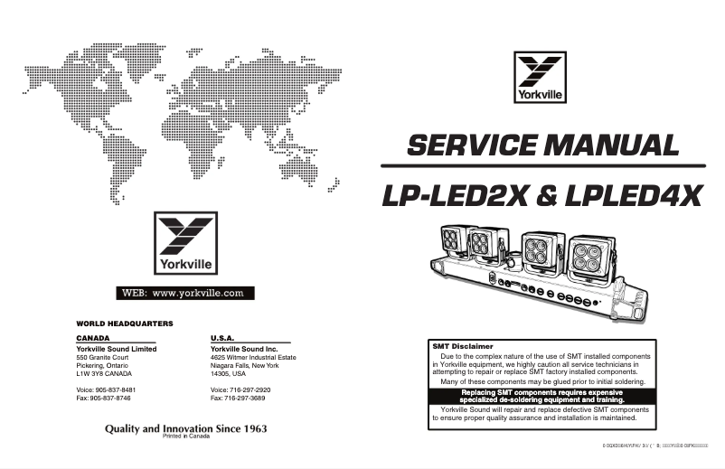 Page n°1 - Manuel utilisateur Yorkville LP-LED2X