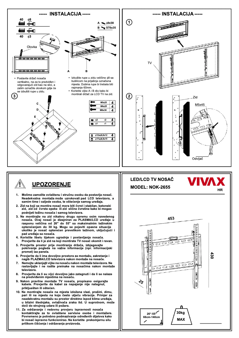 Page n°1 - Manuel utilisateur Vivax NOK-2655