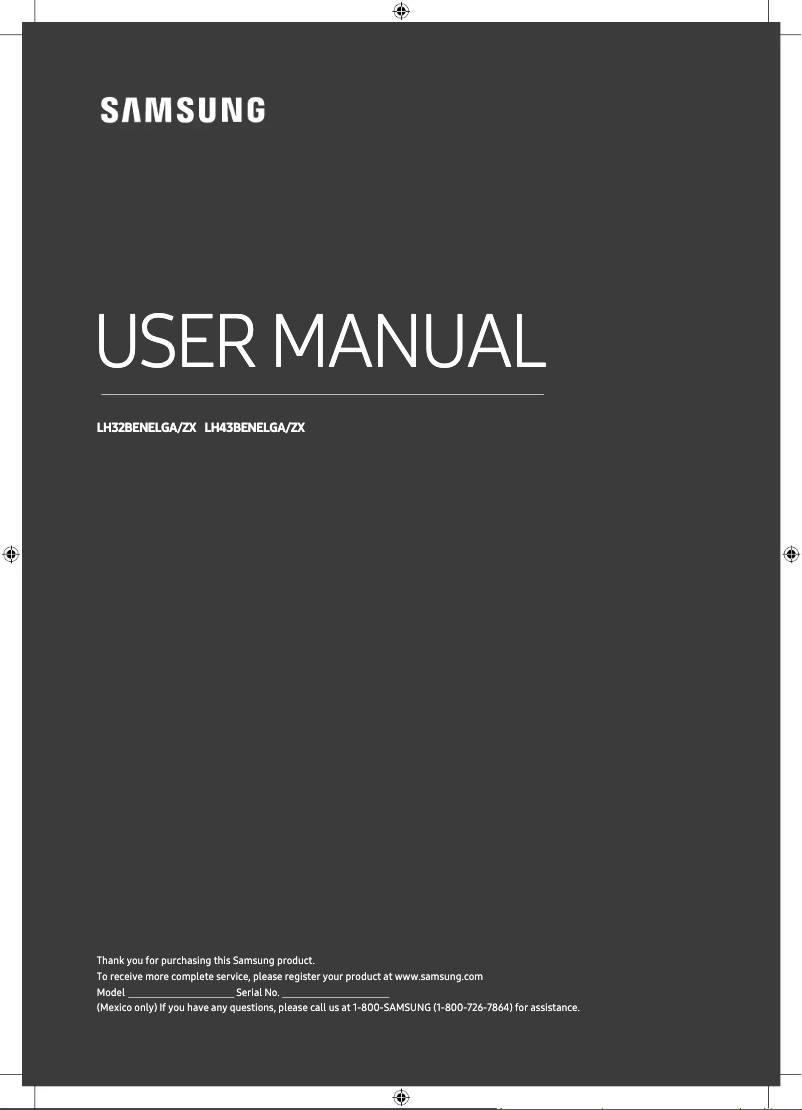 Page 1 de la notice Manuel utilisateur Samsung BE32N
